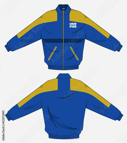 retro vintage windbreaker hoodie jacket template