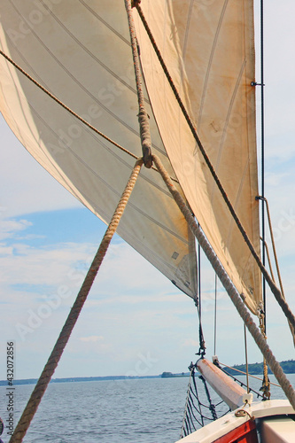 headsails on a schooner photo