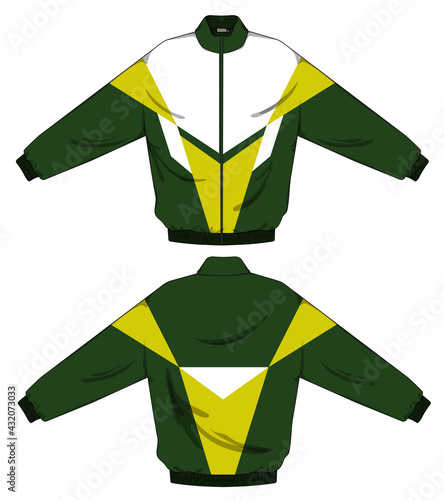 retro vintage windbreaker hoodie jacket template