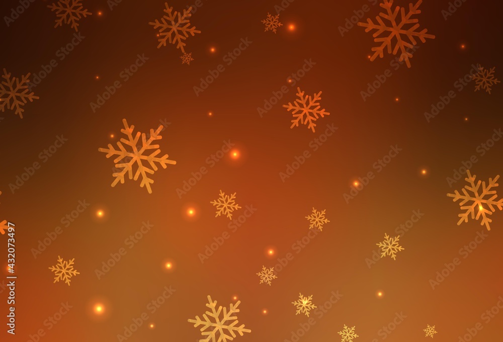 Dark Orange vector backdrop in holiday style. Dark Orange vector backdrop in holiday style.