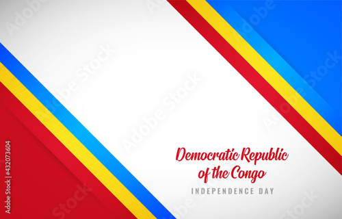 Happy Independence day of Democratic Republic of the Congo with Creative country flag greeting background