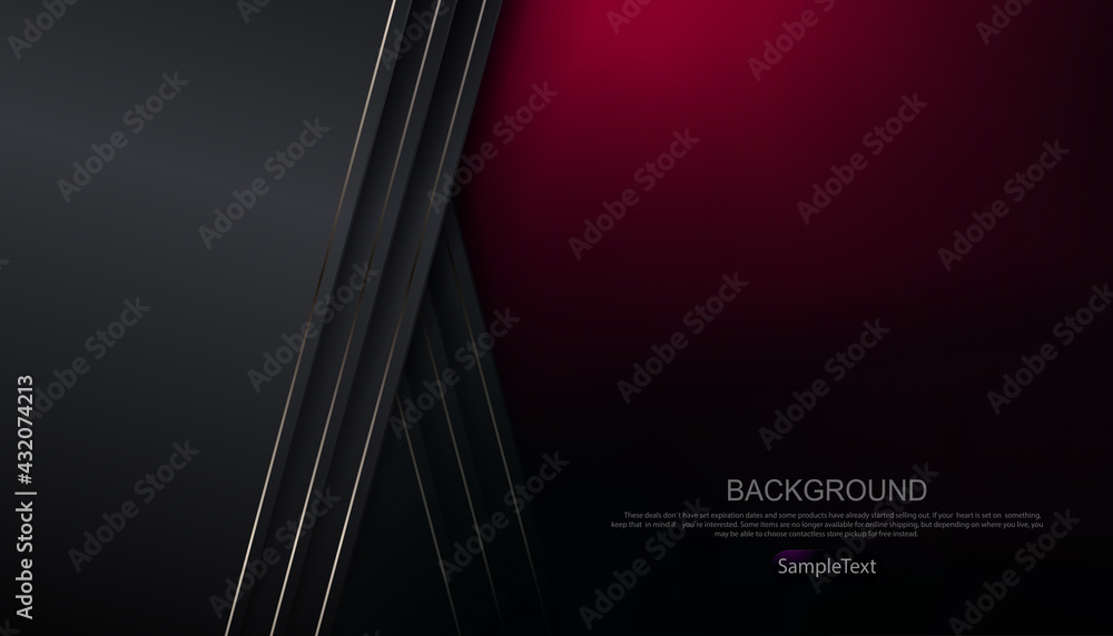 Abstract design with a gradient of dark pink color, gray curtains with a border Abstract design with a gradient of dark pink color, gray curtains with a border