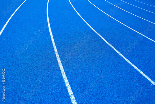 Blue running track background