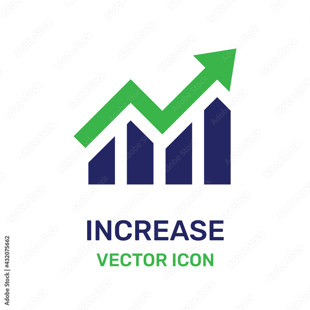 Increasing graph vector icon illustration. Increasing graph vector icon illustration.