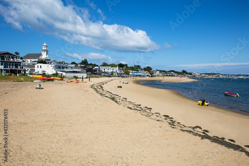 View of beach in Provincetown, Massachusetts with beautiful sky.
