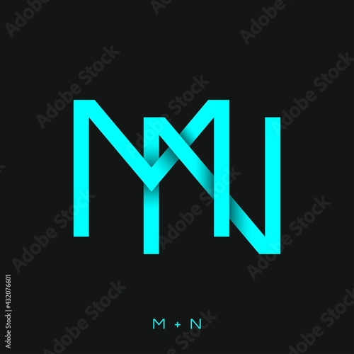 Letter MN Logo Design.