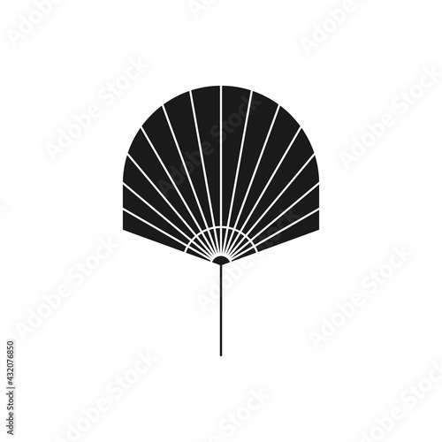Dried Palm Leaf Silhouette in Simple Style. Vector Tropical Leaf Boho Emblem. Floral Illustration