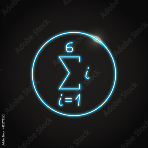 Neon math sequence icon in line style