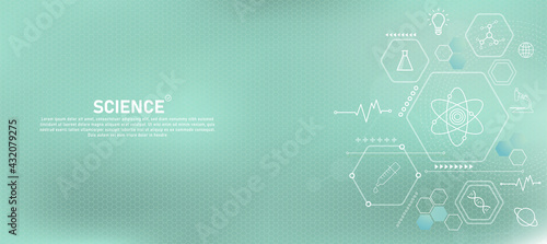 Geometric hexagon background Medical concept with vector icon