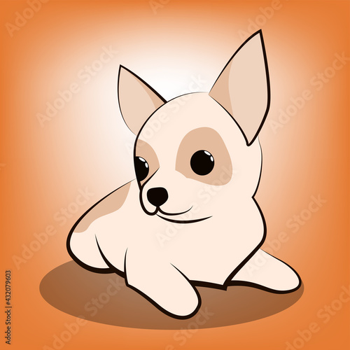 Cute Cartoon Vector Illustration of a Chihuahua puppy dog
