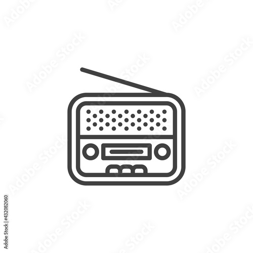Retro radio line icon