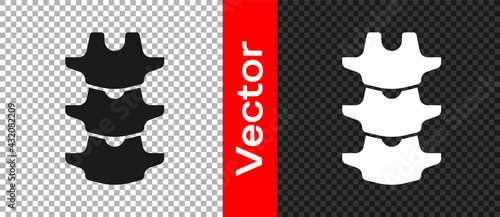 Black Human spine icon isolated on transparent background. Vector
