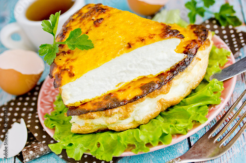 French omelette pular for breakfast photo