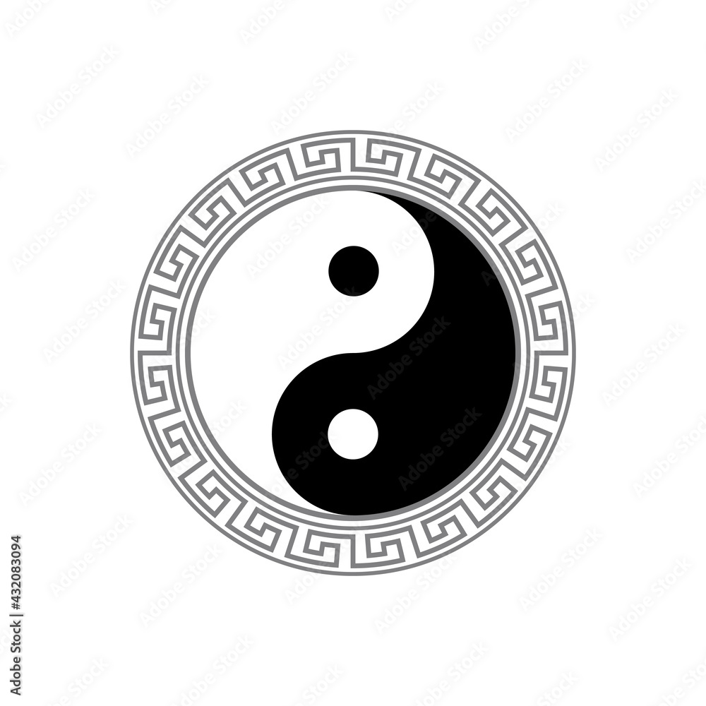 Vector illustration of Black and white yin yang icon isolated on a white background. Chinese Japanese and buddhism symbol Vector illustration of Black and white yin yang icon isolated on a white background. Chinese Japanese and buddhism symbol