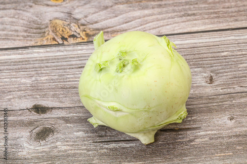 Vegan cuisine - raw kohlrabi cabbage photo