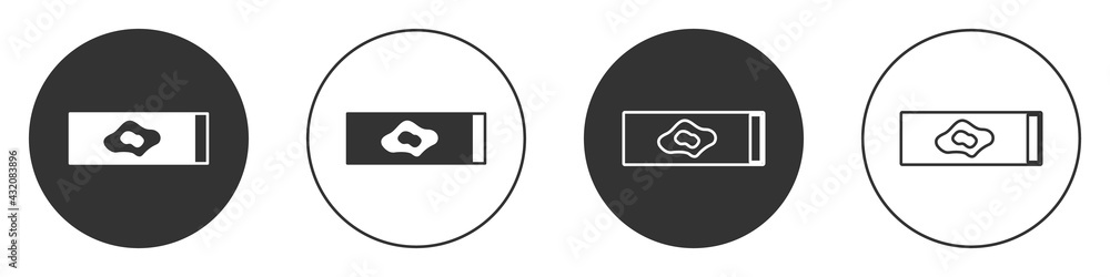 Black Blood test and virus molecule coronavirus icon isolated on white background. Coronavirus, COVID-19. 2019-nCoV. Circle button. Vector Black Blood test and virus molecule coronavirus icon isolated on white background. Coronavirus, COVID-19. 2019-nCoV. Circle button. Vector