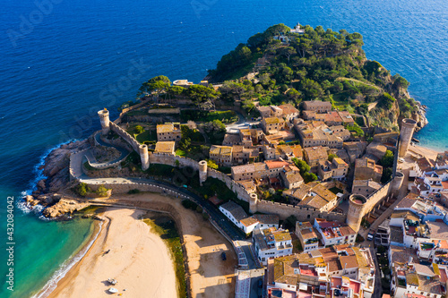 Scenic view of the city of Tossa de Mar in the province of Girona. Spain photo
