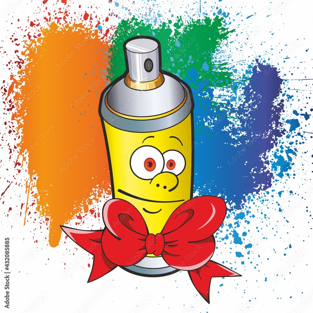 Fototapeta premium Graffiti spray. Spray paint with a human face. Spray Cartoon.