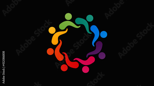 silhouettes colorées business concept 