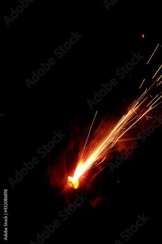 Blazing of handheld firework