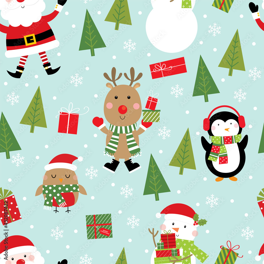 cheerful christmas seamless pattern design cheerful christmas seamless pattern design