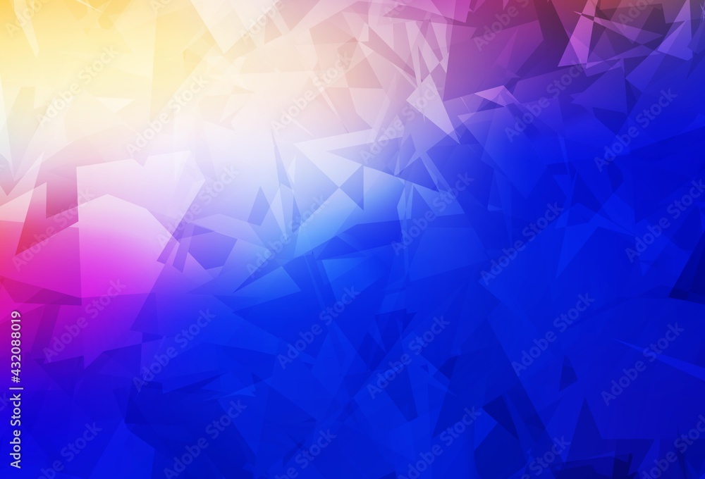 Obraz premium Light Pink, Blue vector pattern with random polygonals.