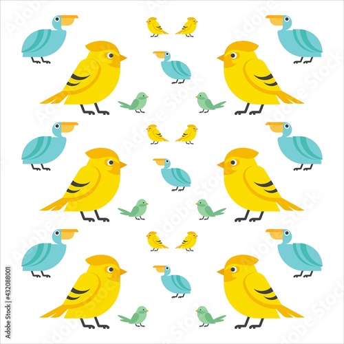 Seamless bird pattern for ornament and print. Pastel color bird vector background ready to use for cloth, fabric printing, and kids shirt. © Iqbaltopaz