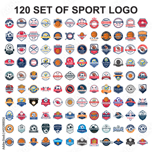 set of sport logo , set of ball tournament vector