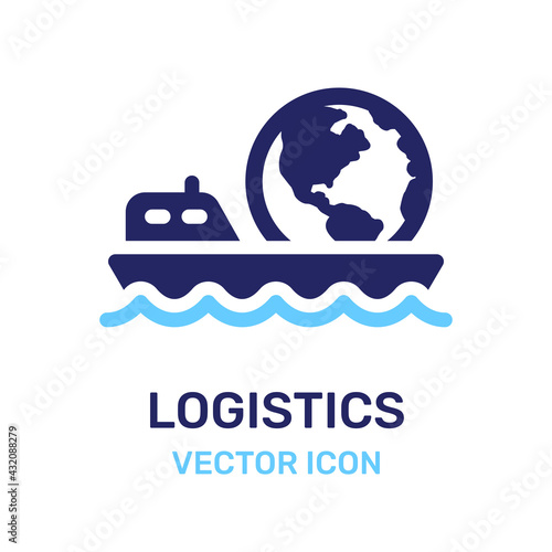 Marine international logistic icon vector