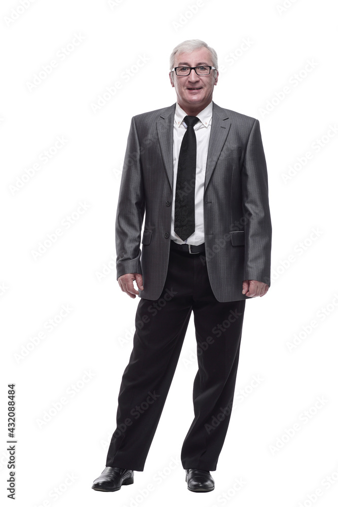 in full growth.Mature business man. isolated on a white in full growth.Mature business man. isolated on a white