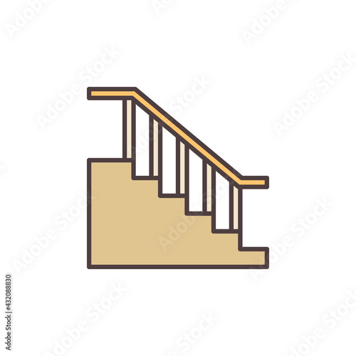 Stairs vector concept colored icon or logo