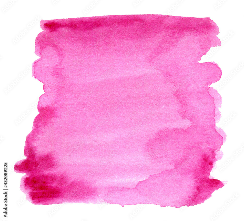 Pink watercolor spot for text or logo on white background
