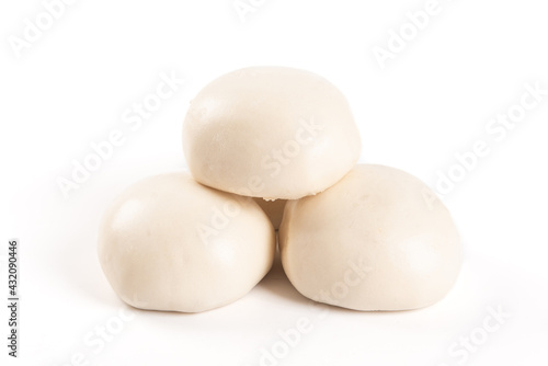 Chinese food steamed buns isolated on white background