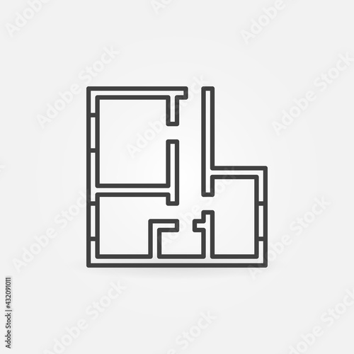 House or Apartment Plan vector concept line icon