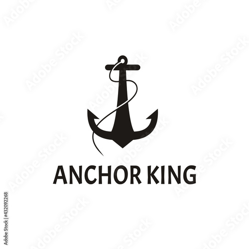anchor king logo design illustration