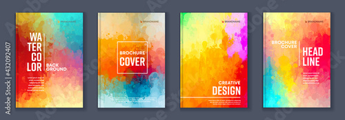 Watercolor A4 booklet bright colourful cover bundle set