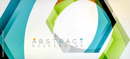 Vector color hexagons geometric abstract background