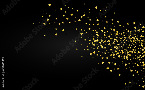 Golden Shards Festive Black Background. Happy