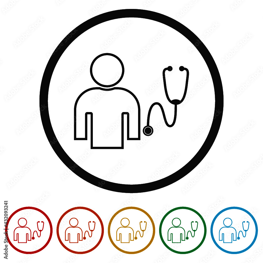 Stethoscope ring icon isolated on white background color set Stethoscope ring icon isolated on white background color set