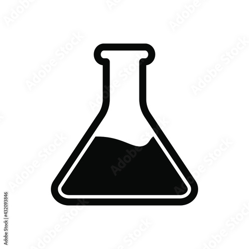 beaker vector. Chemical bottle icon on blank background. eps 10