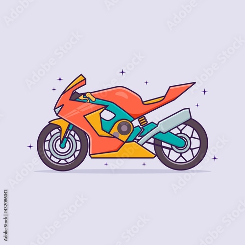 Modern vector graphic of motorcycle.