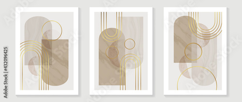Abstract Math art background vector. Modern block color art wallpaper. Geometric marbling gold style texture. Cubism s low-poly backgrounds. Good for home deco, wall art, poster, invite and cover.