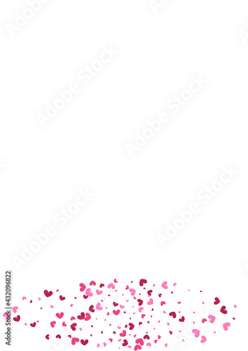 Rose Wedding Confetti Background. Pink Border Frame. Red Heart Decorative. Purple Burst Illustration. Fun Texture.