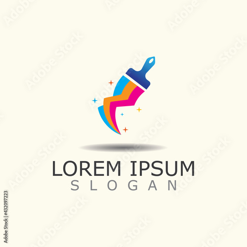 Wallpaper Mural Paint brush color logo icon Graphic illustration design Torontodigital.ca