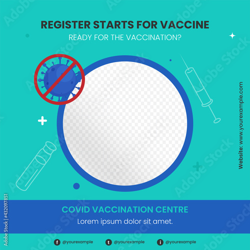 Register Starts For Vaccine Based Poster Design With Schedule Appointment At Covid Vaccine Centre And Copy Space.