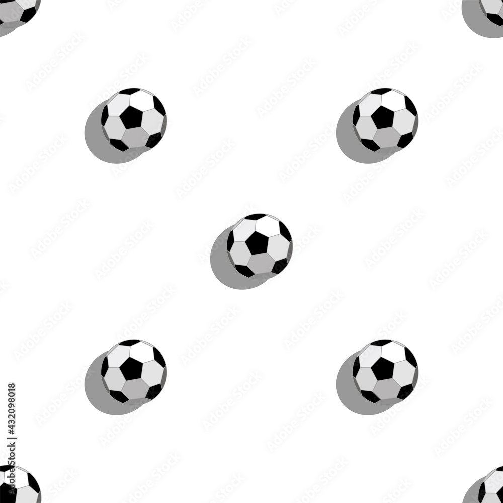 Creative seamless pattern with soccer ball. Clean graphic design. Minimal illustration. Creative seamless pattern with soccer ball. Clean graphic design. Minimal illustration.