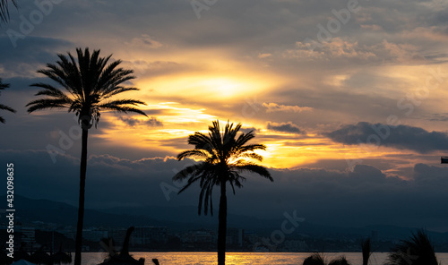 Sunrise on the beach of the Costa del Sol