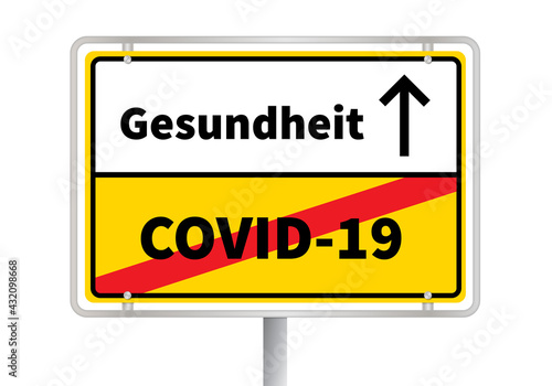 Schild COVID-19, Corona, Pandemie