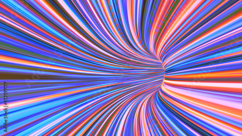 abstract scifi tunnel background with speed lines, like teleportation or other science images. Good for product backgrounds or diverse data visualizations