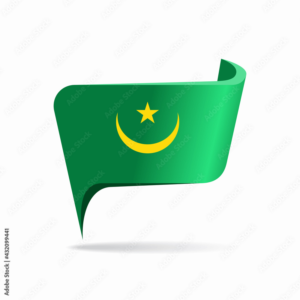 Mauritanian flag map pointer layout. Vector illustration. Mauritanian flag map pointer layout. Vector illustration.